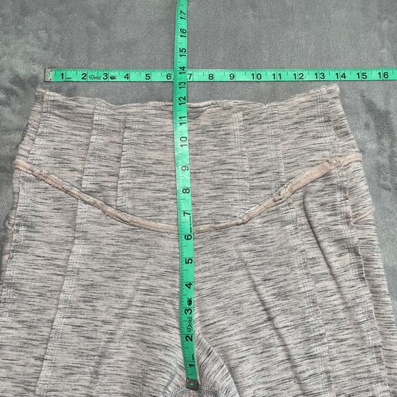 Free People Movement Hybrid Leggings Medium Grey Pink Spacedye Raw Hem Soft Cozy - Picture 9 of 11